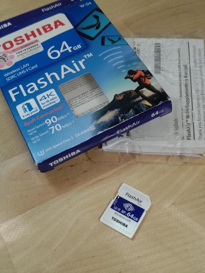 Toshiba flashair wifi sd card 64GB, 音響器材, 可攜式音響設備