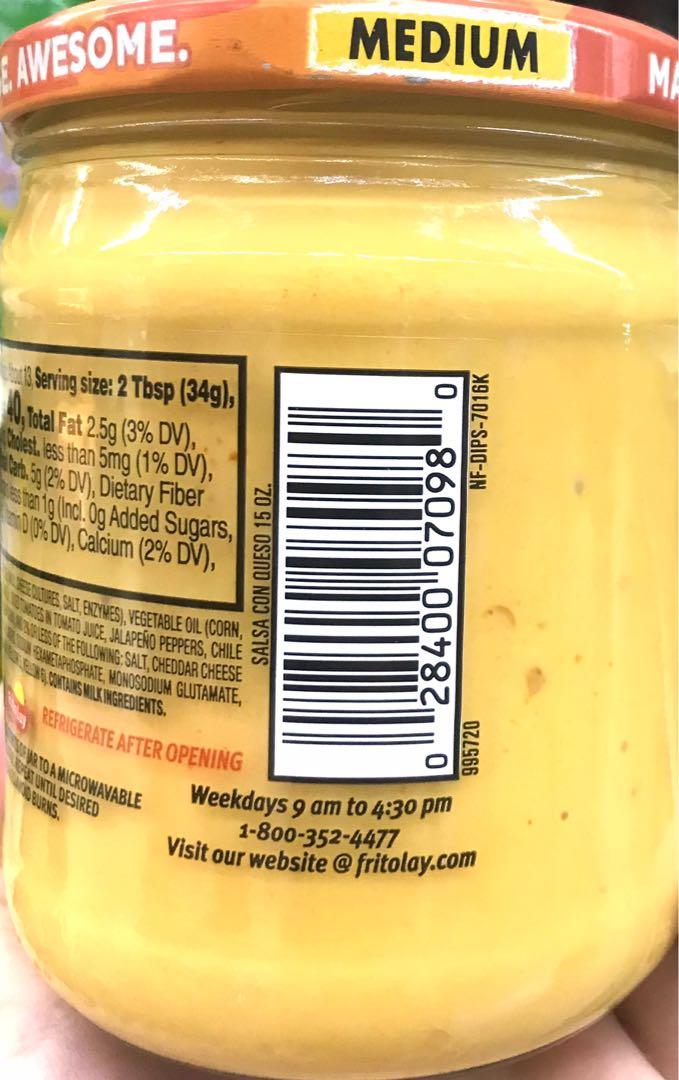 Tostitos Salsa Con Queso Cheese Medium 425.2g, Food & Drinks ...