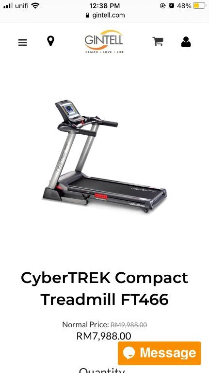Treadmill Gintell CYBERTREK Compact Murah Sports Equipment