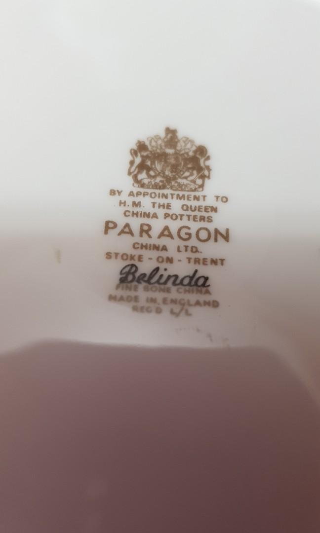 Two pcs Paragon (Belinda) cake plates (Category: Dinnerware & Cutlery) located in Los Banos. Submitted by fab_minimalist (Listing ID 1079111668, Image 2). Description: Price is per piece Good condition for a vintage Significant gold loss.
