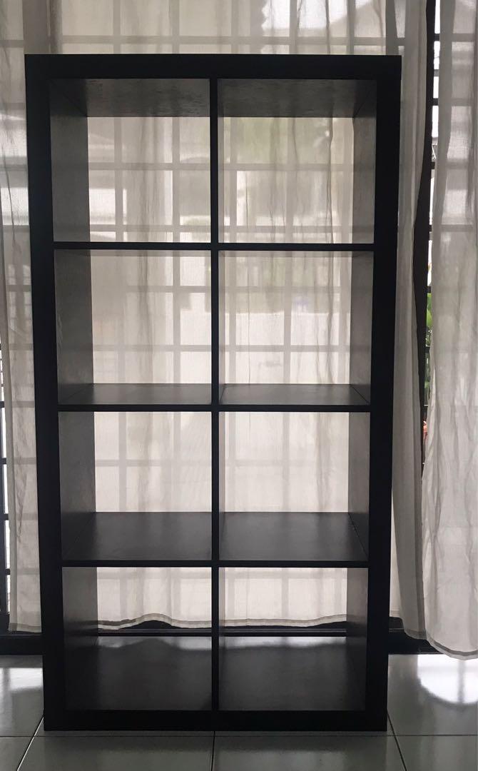 Used Ikea Kallax Shelving unit BlackBrown, Furniture & Home Living