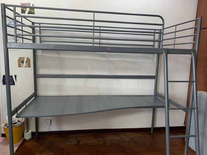 Used Ikea Loft Bed W Desk Furniture Home Living Furniture Bed Frames Mattresses On Carousell