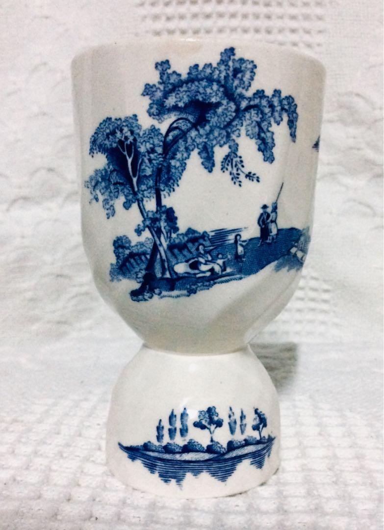 Vintage Johnson Brothers Egg Cup (Category: Other Kitchenware & Tableware) located in Paranaque City. Submitted by paw_prints9 (Listing ID 1079148884, Image 2). Description: Vintage Johnson Brothers double end two-size egg cup in The Old Mill Blue pattern Very rare item Only 1 available No chips or cracks Size: 4”.