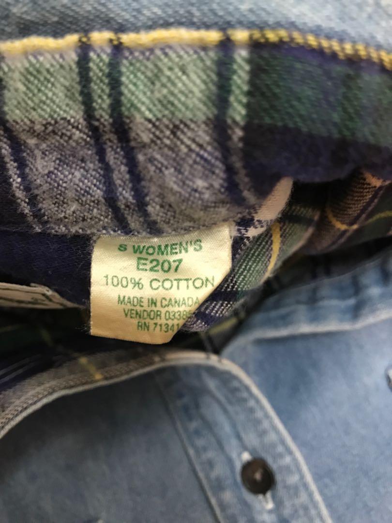 Vintage Ll Bean Denim Flannel Lined Shirt, Men'S Fashion, Tops & Sets,  Tshirts & Polo Shirts On Carousell