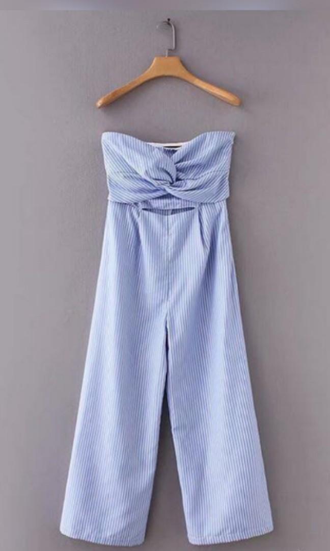 Seersucker jumpsuit zara new arrivals