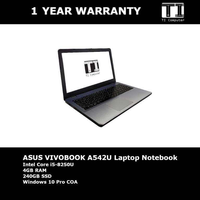 Asus Vivobook A542u Intel Core I5 8250u 4gb Ram 240gb Ssd Laptop Notebook Refurbished Electronics Computers Laptops On Carousell