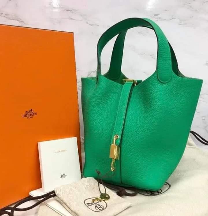 Hermes Picotin 18 Green GHW, Luxury, Bags & Wallets on Carousell