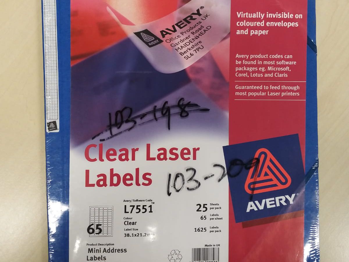 AVERY Clear Laser Labels, Hobbies & Toys, Stationery & Craft ...
