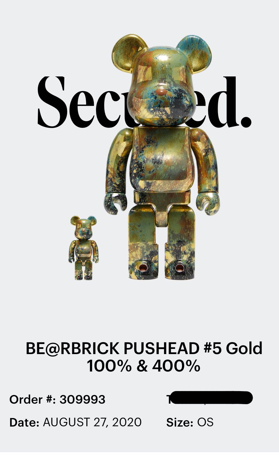 BE@RBRICK PUSHEAD #5 GOLD 100％ & 400％