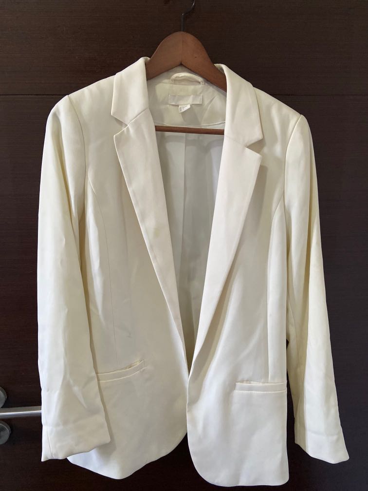 Blazer beige H&M L, Women's Fashion, Coats, Jackets and Outerwear on
