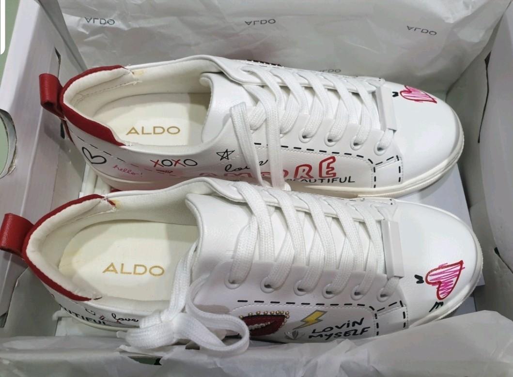 Aldo white clearance sneakers womens
