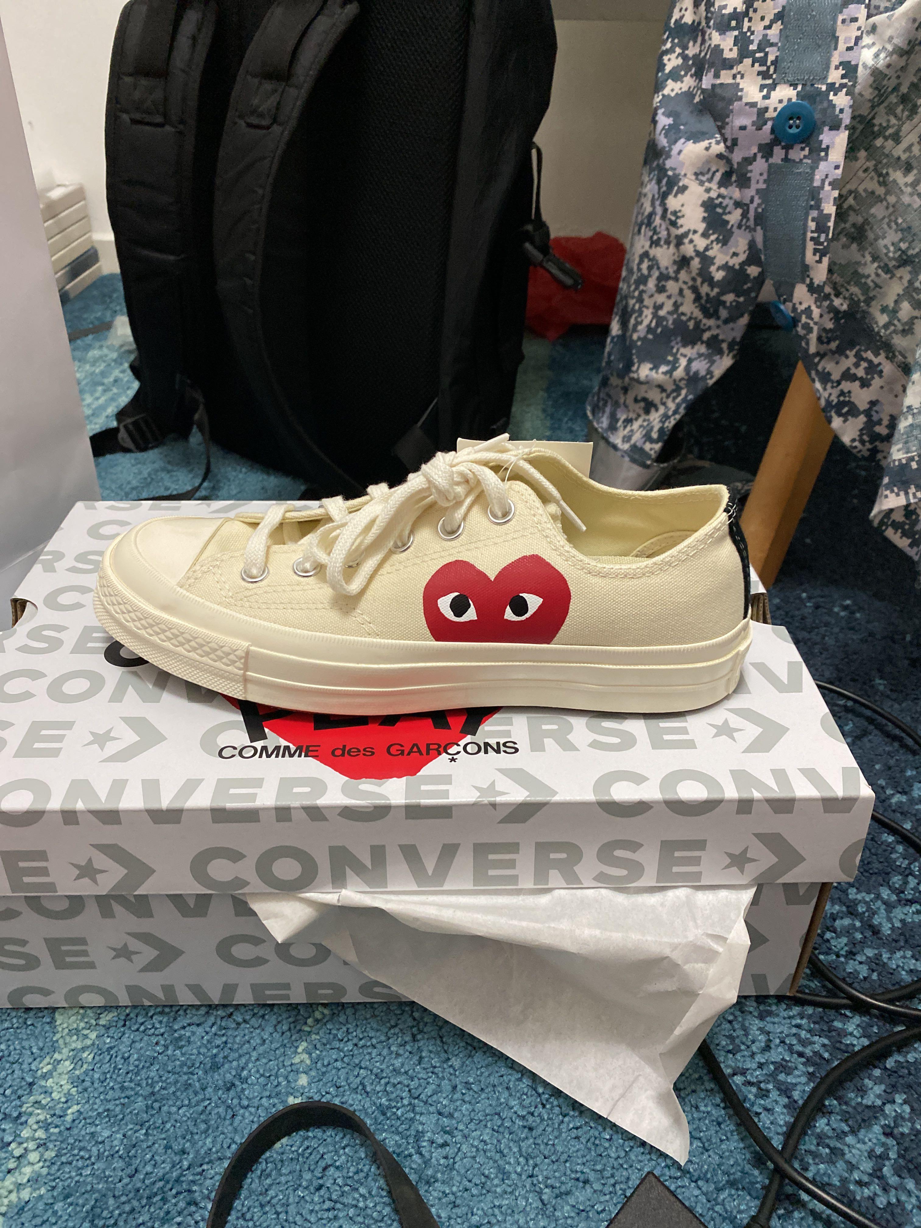 BNIB CDG x Converse Beige Low Cut Sneakers