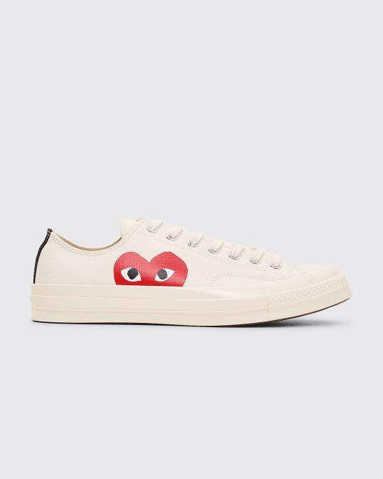 BNIB CDG x Converse Beige Low Cut Sneakers Women s Fashion Footwear Sneakers on Carousell