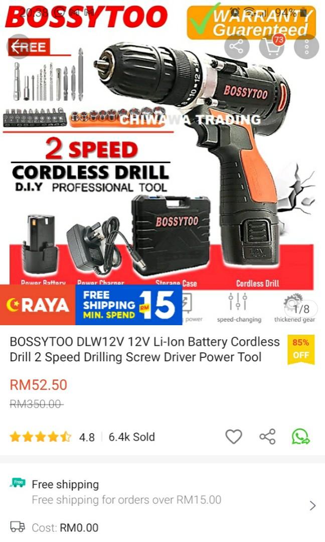Bossy too online cordless drill