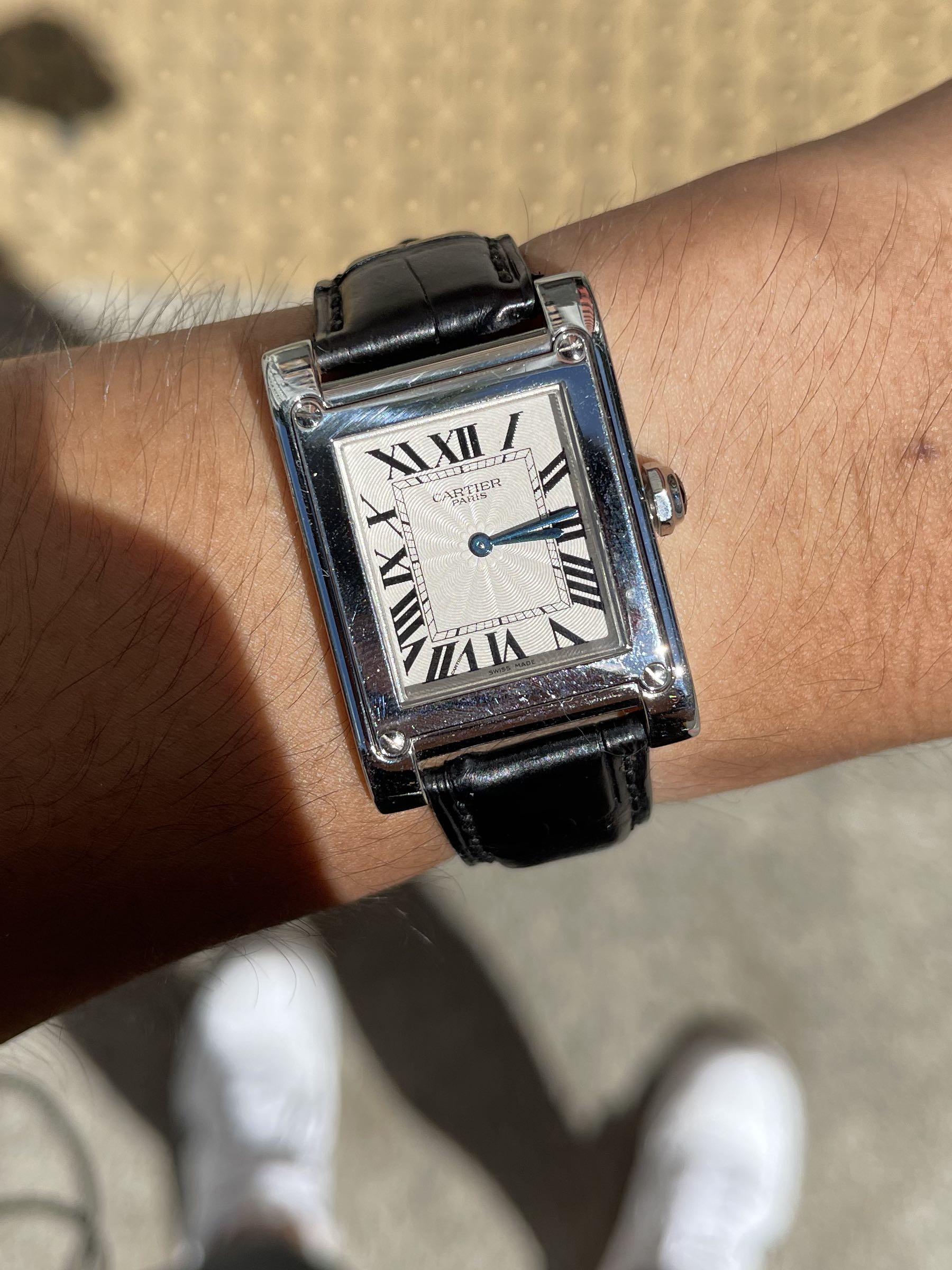Cartier tank best sale a vis platinum