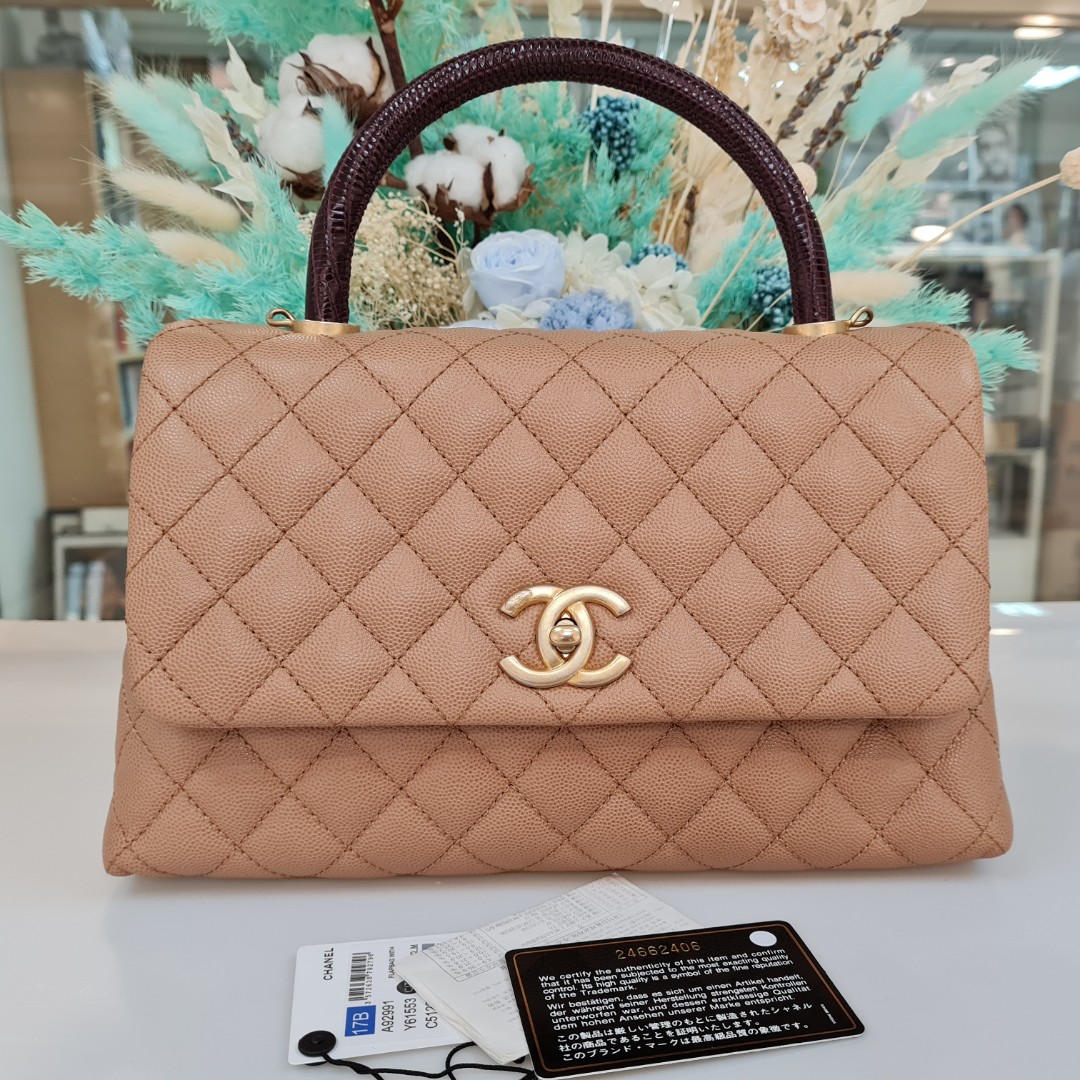 chanel lizard coco handle, Luxury, Bags & Wallets on Carousell