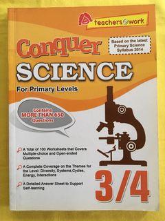 Conquer Science 3 & 4 with Answer Key activity book - New