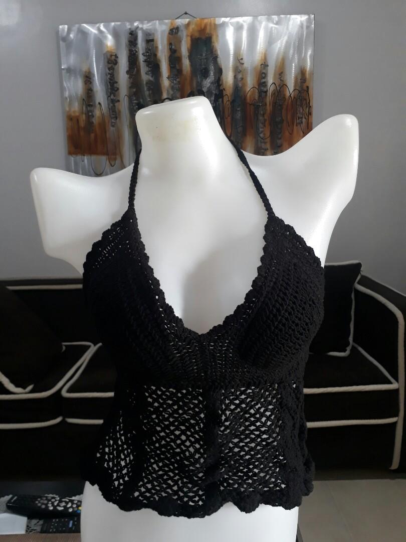 NEW Crochet Top For Women Bikini Knitted Swimwear Top Beach Wear Outfit  With Pad