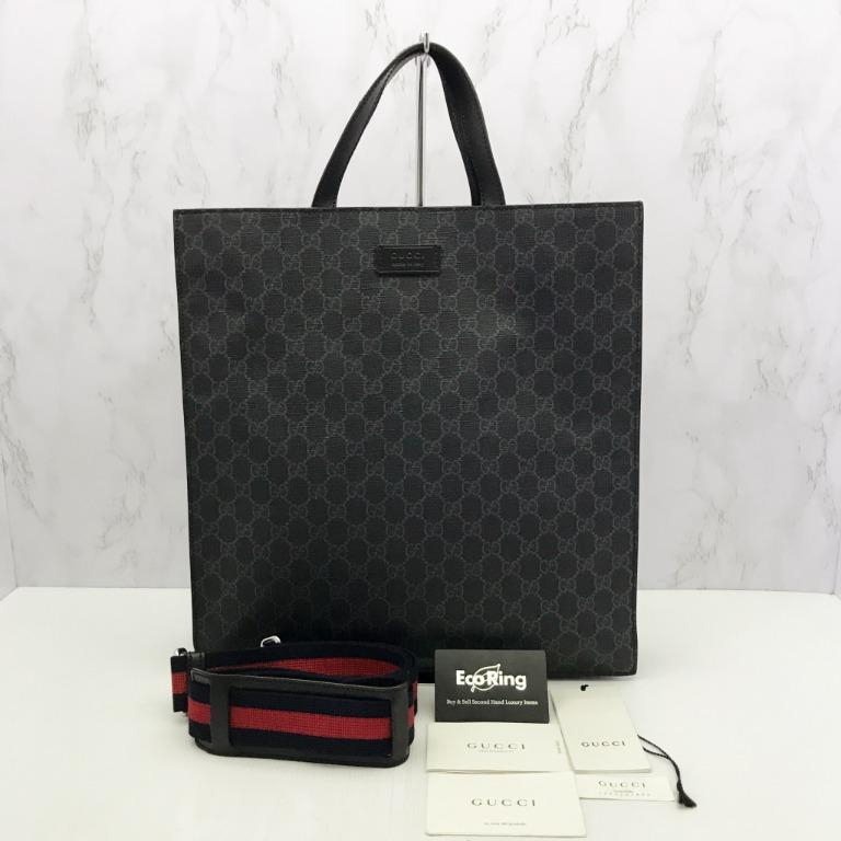 Gucci 495559 SUPREME GG BLACK TOTE BAG 217007619