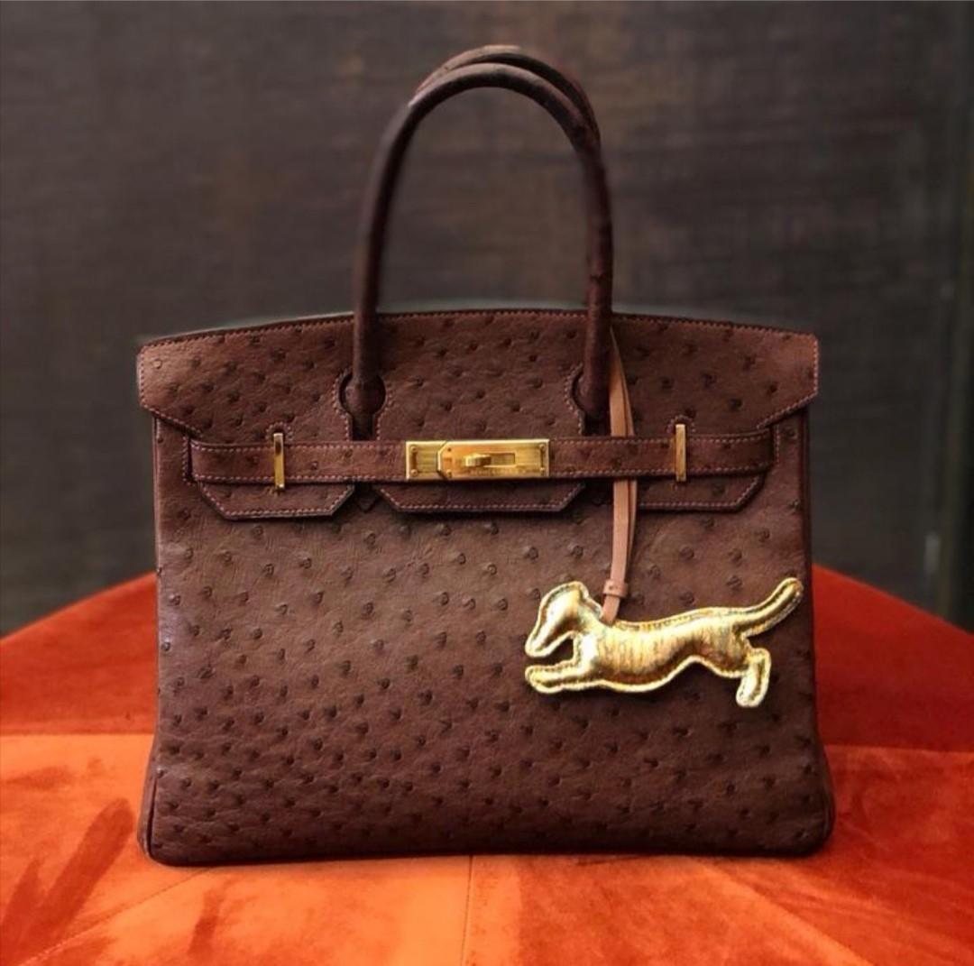 Hermes Shoulder ostrich skin, Luxury, Bags & Wallets on Carousell