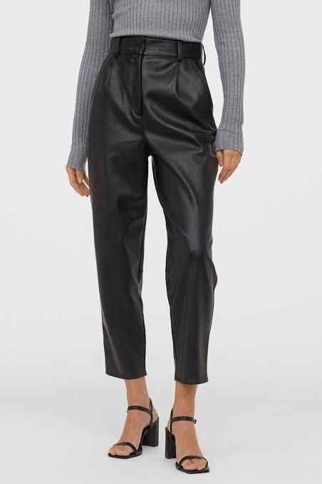 Faux leather best sale pants h&m