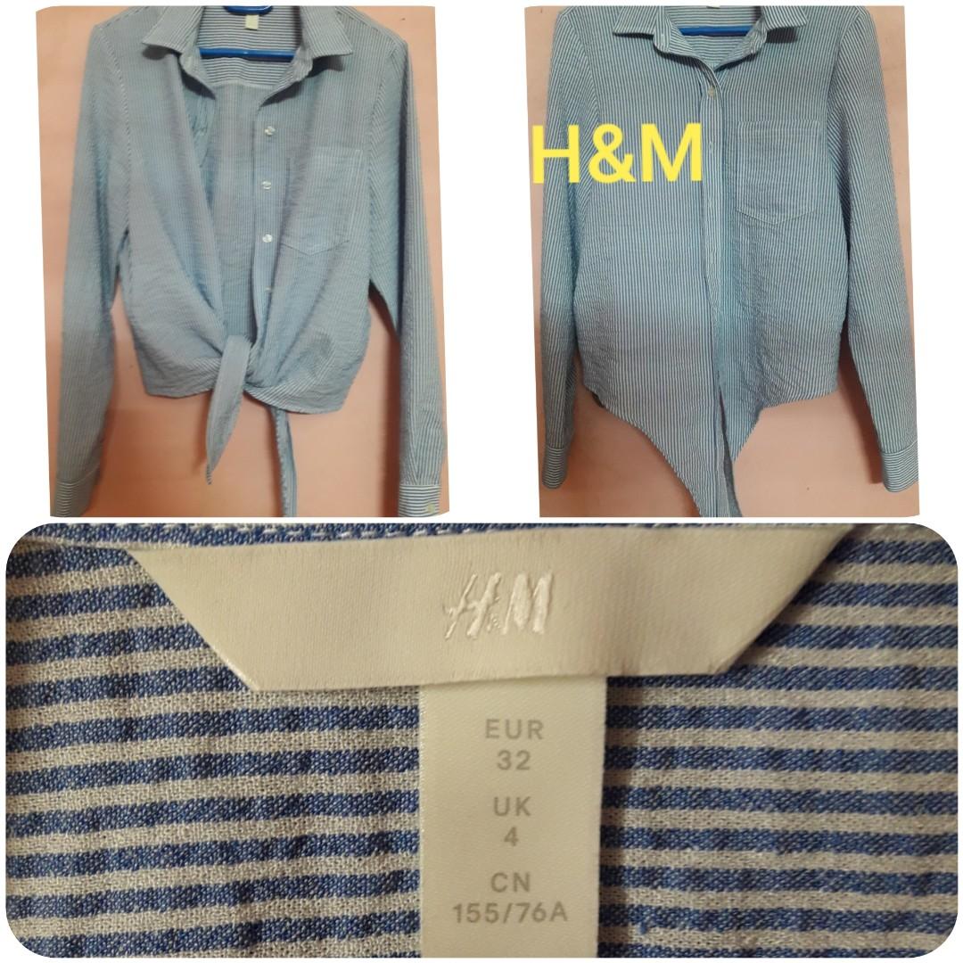 PRELOVED H M TIE TOP Women s Fashion Tops Blouses on Carousell