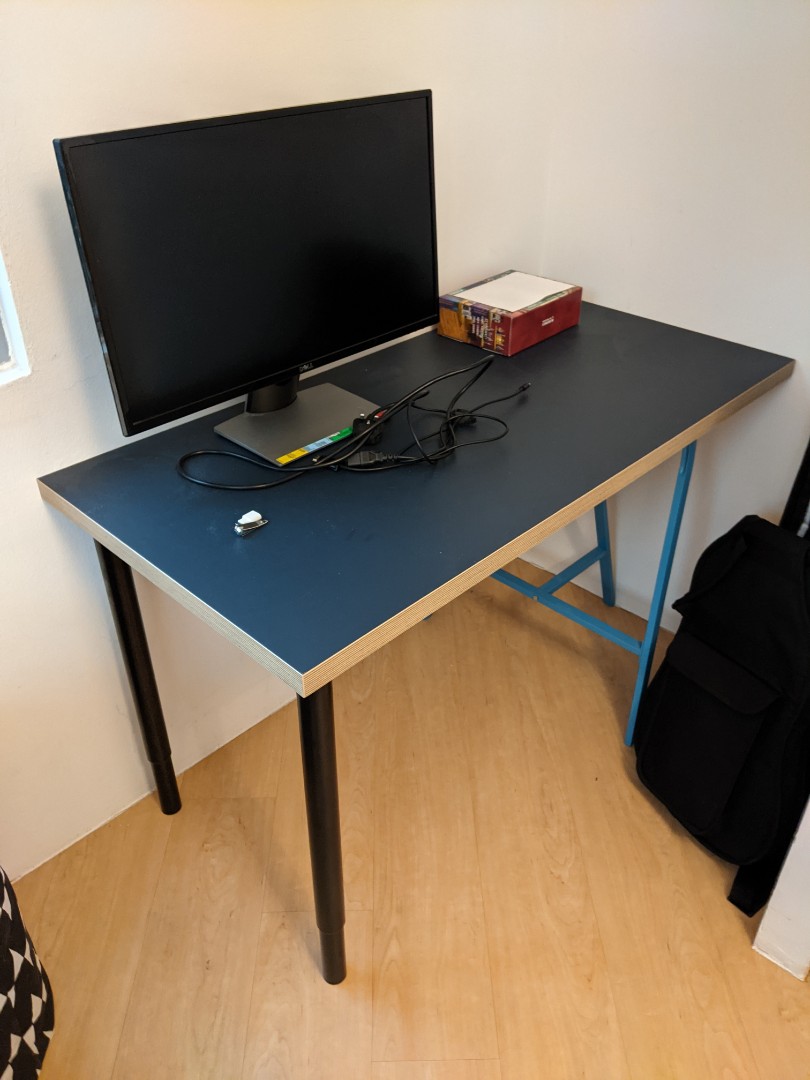 IKEA study table LINNMON 100x60cm, Furniture & Home Living, Furniture