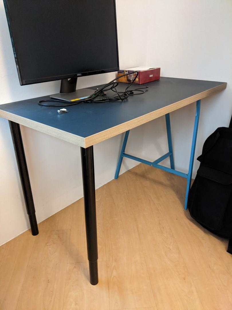 IKEA study table LINNMON 100x60cm, Furniture & Home Living, Furniture
