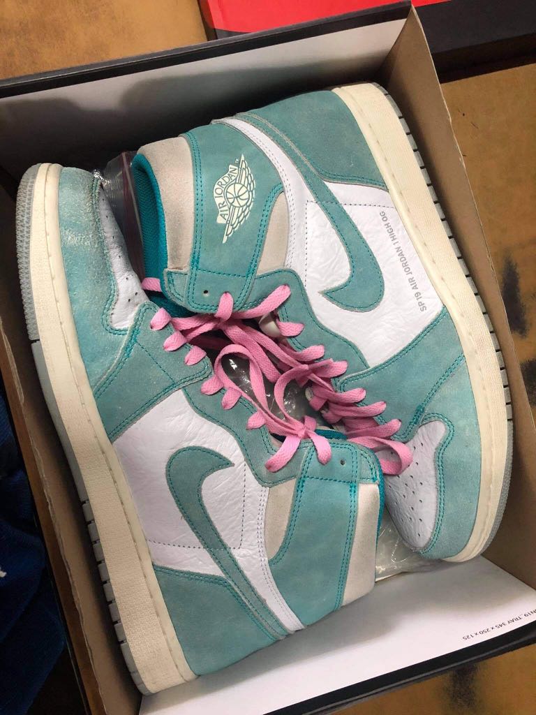 Pink Laces Jordan 1s Green And Pink Turbo Green Green Jordans With
