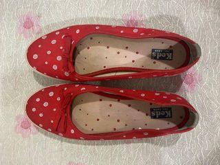 Keds red canvas flats