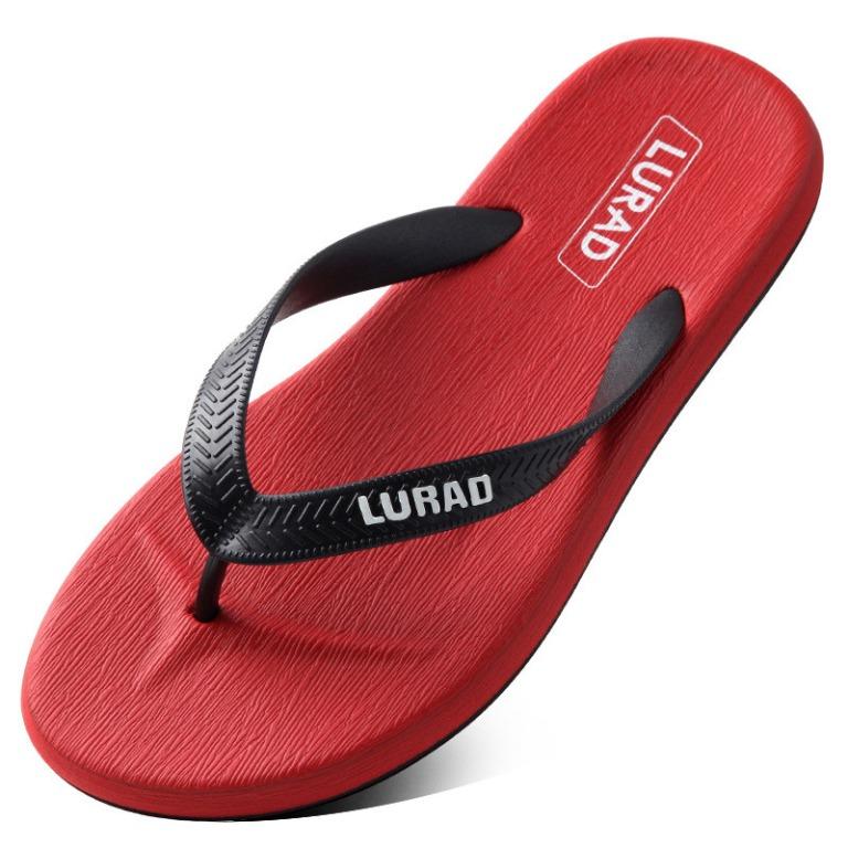 Red flip flops mens store