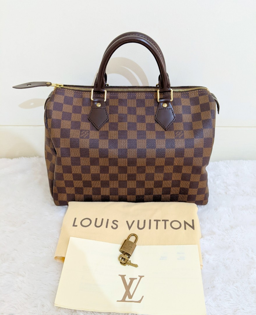 Louis Vuitton Speedy LV Speedy 30 Damier Ebene, Barang Mewah, Tas \u0026 Dompet  di Carousell