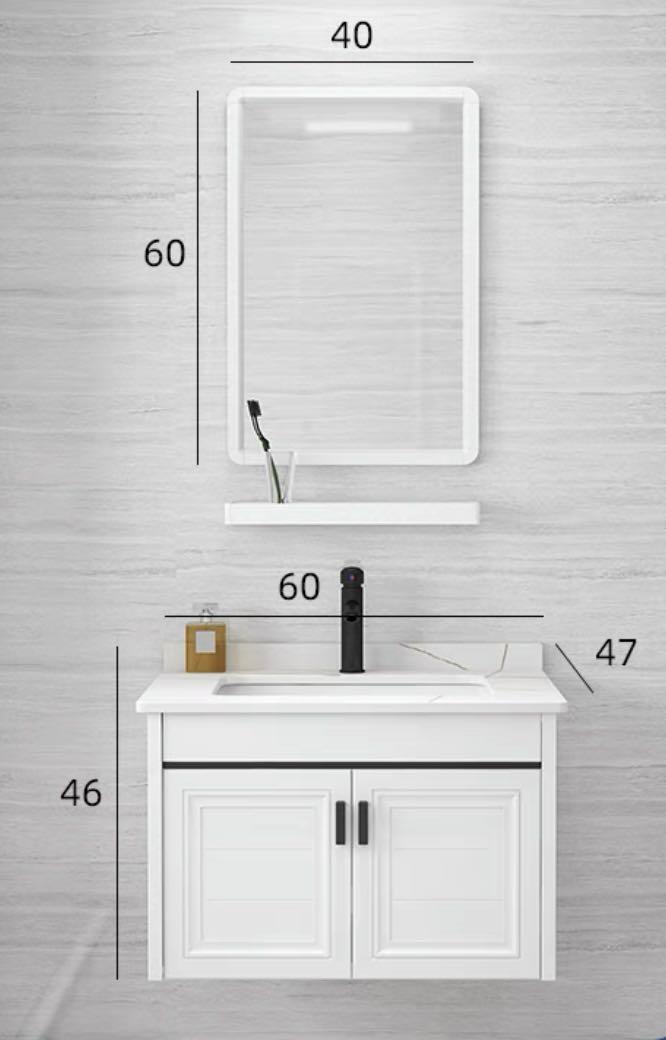 New Full Set New Design Vanity Set Basin Cabinet White Vanity Bathroom Vanit Y 60cm 70cm 80cm New Stone Top Basin With Aluminium Cabinet Waterproof Bathroom Taobao Carefully