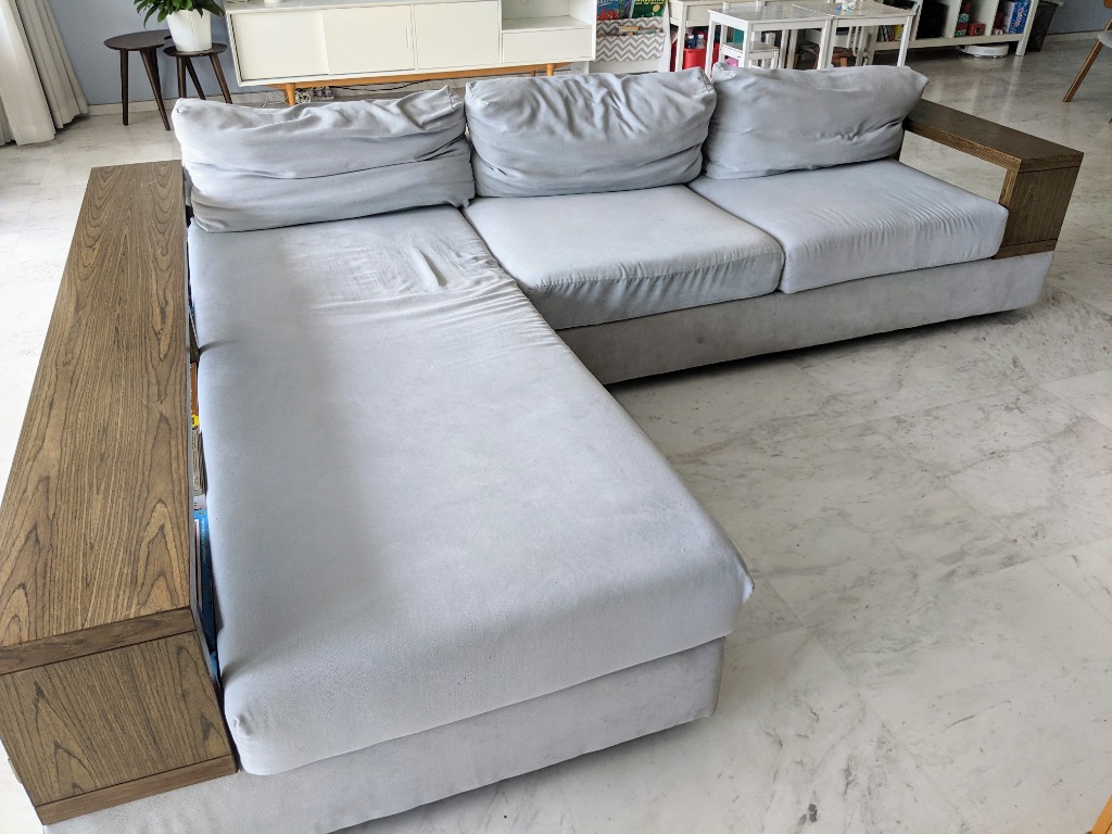 Lshaped sectional sofa Pick up in Sentosa, Furniture & Home Living