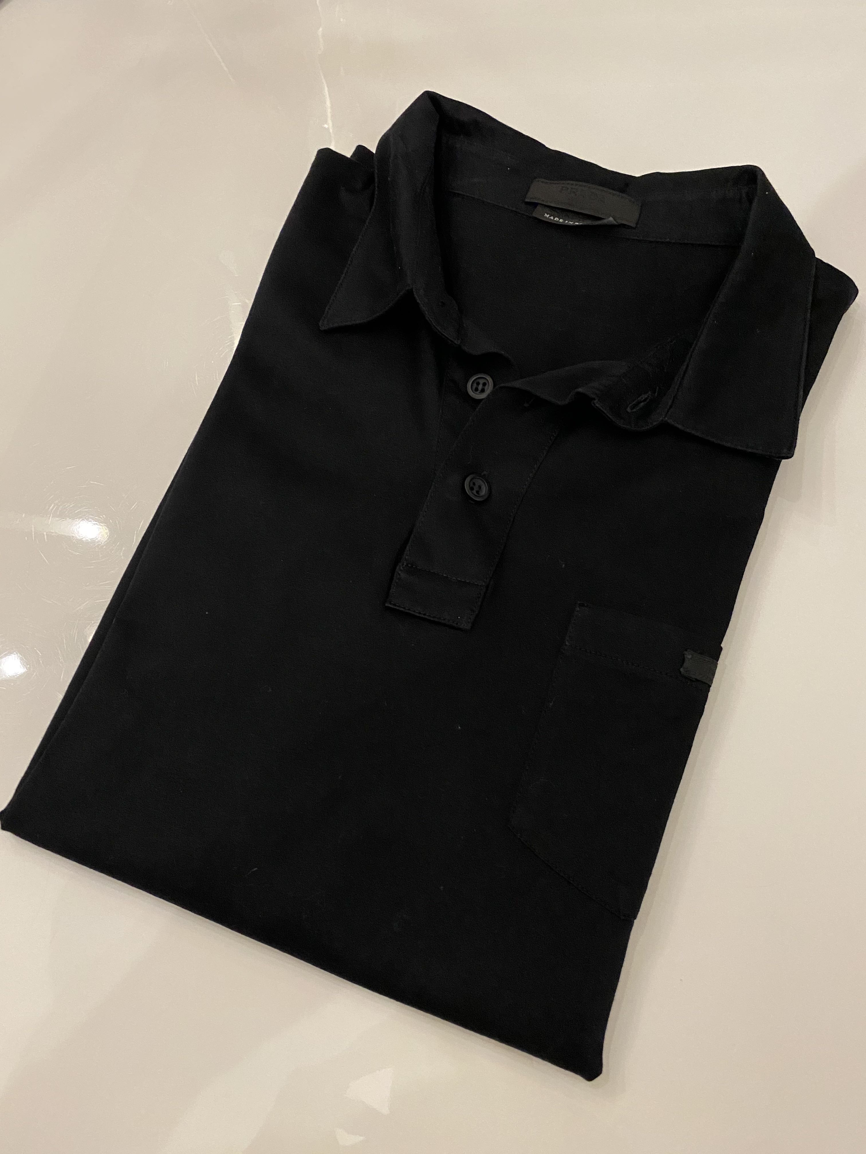 Prada black polo best sale shirt