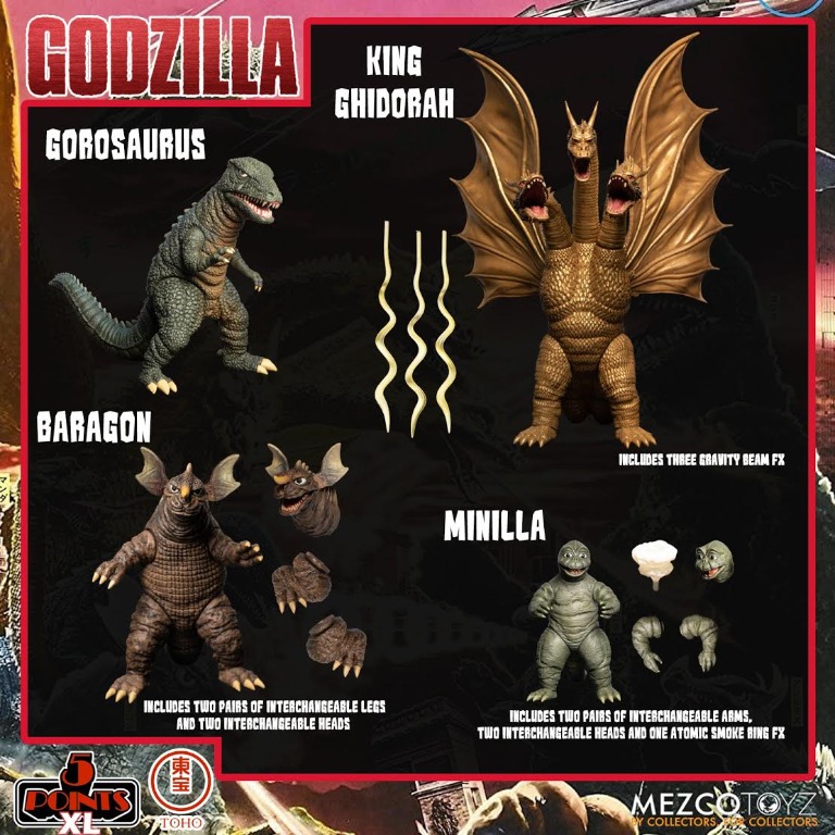 【預訂/Pre-order】 Mezco 5 Points XL Godzilla - Destroy All 