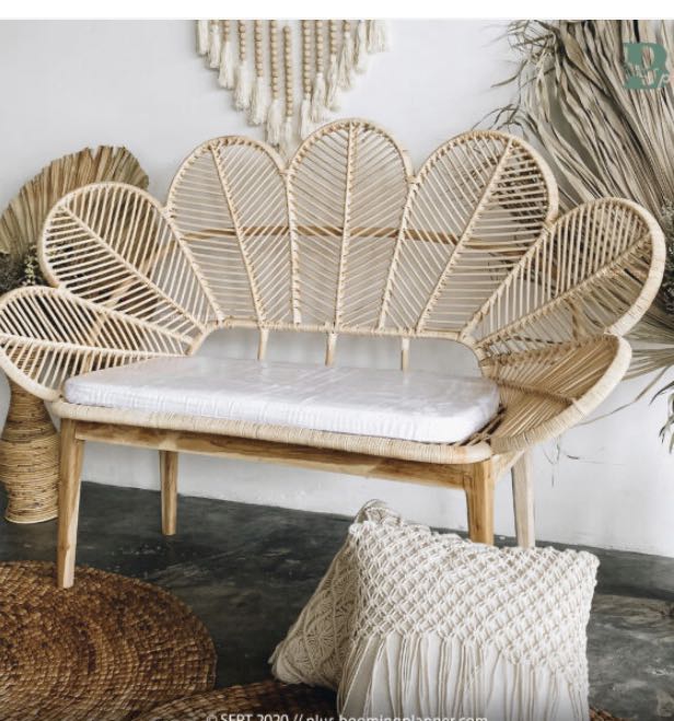 Rattan Flower Chair Double Furniture Home Living Furniture