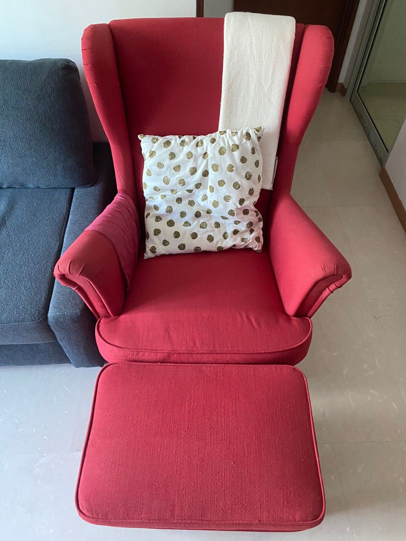 Red discount armchair ikea