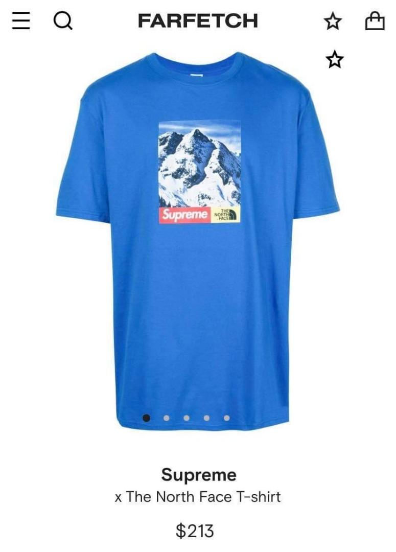 T-shirt Supreme x The North Face Blue size M International in Cotton -  36751668