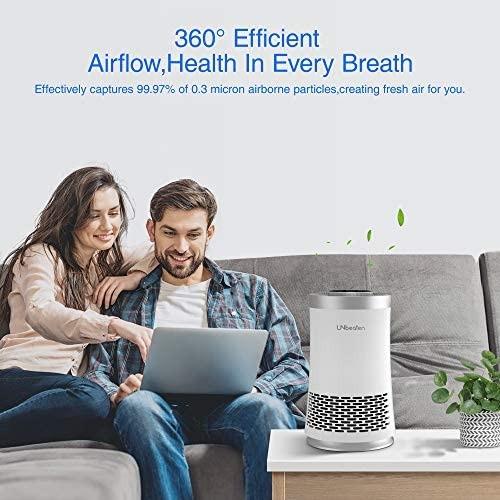 UNbeaten Air Purifier for Bedroom True Hepa Air Purifier for Home Dust and Smoke Remover Clean Allergies Pollen and Pets Dander Odour Eliminator