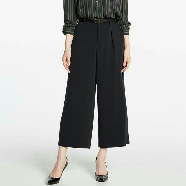 UNIQLO Malaysia - WOMEN Drape Wide Leg Ankle Length Pants RM 129.90 Get it  at