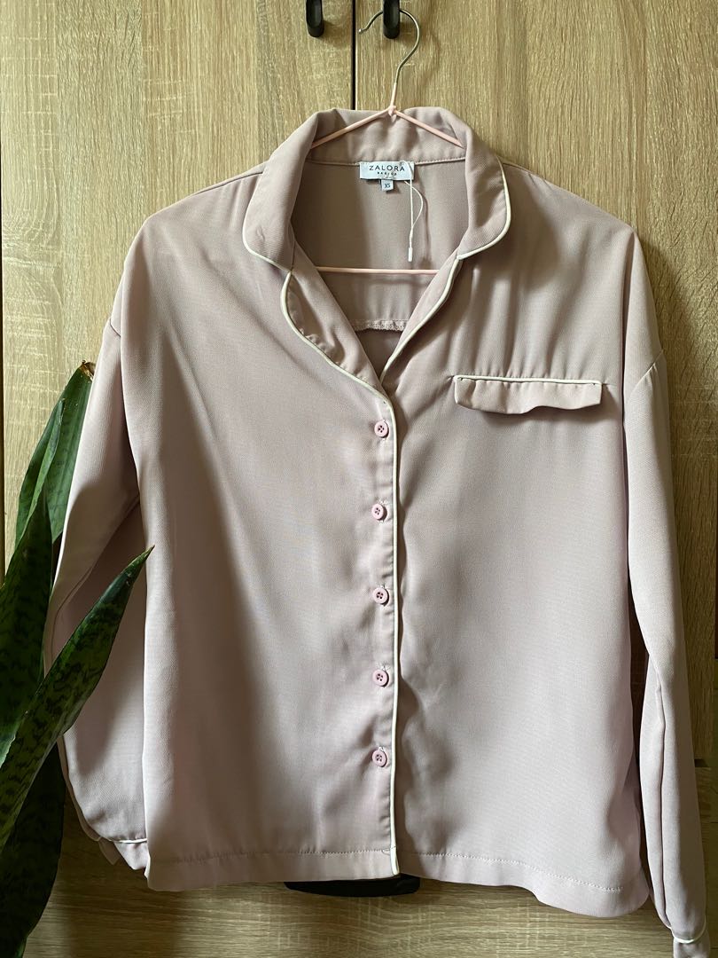 Brand new Light pink office blouse, Women's Fashion, Tops, Blouses on