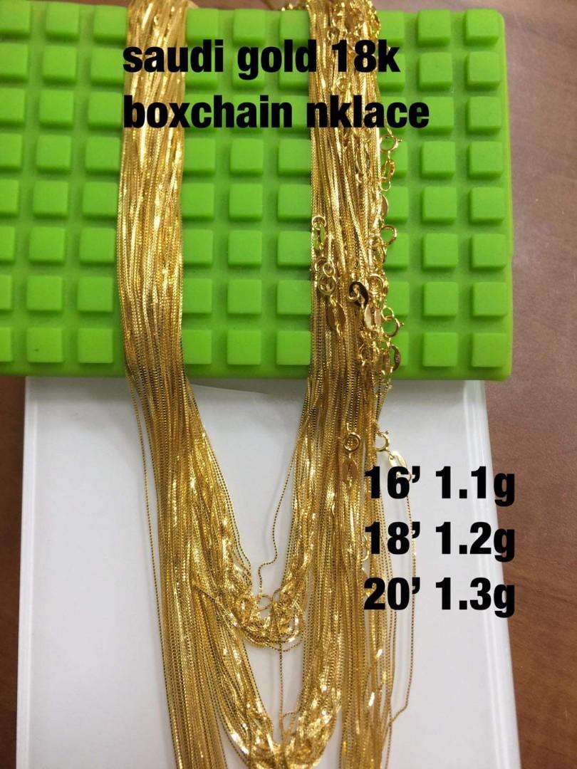 18K- Saudi Gold BOX CHAIN NECKLACE 