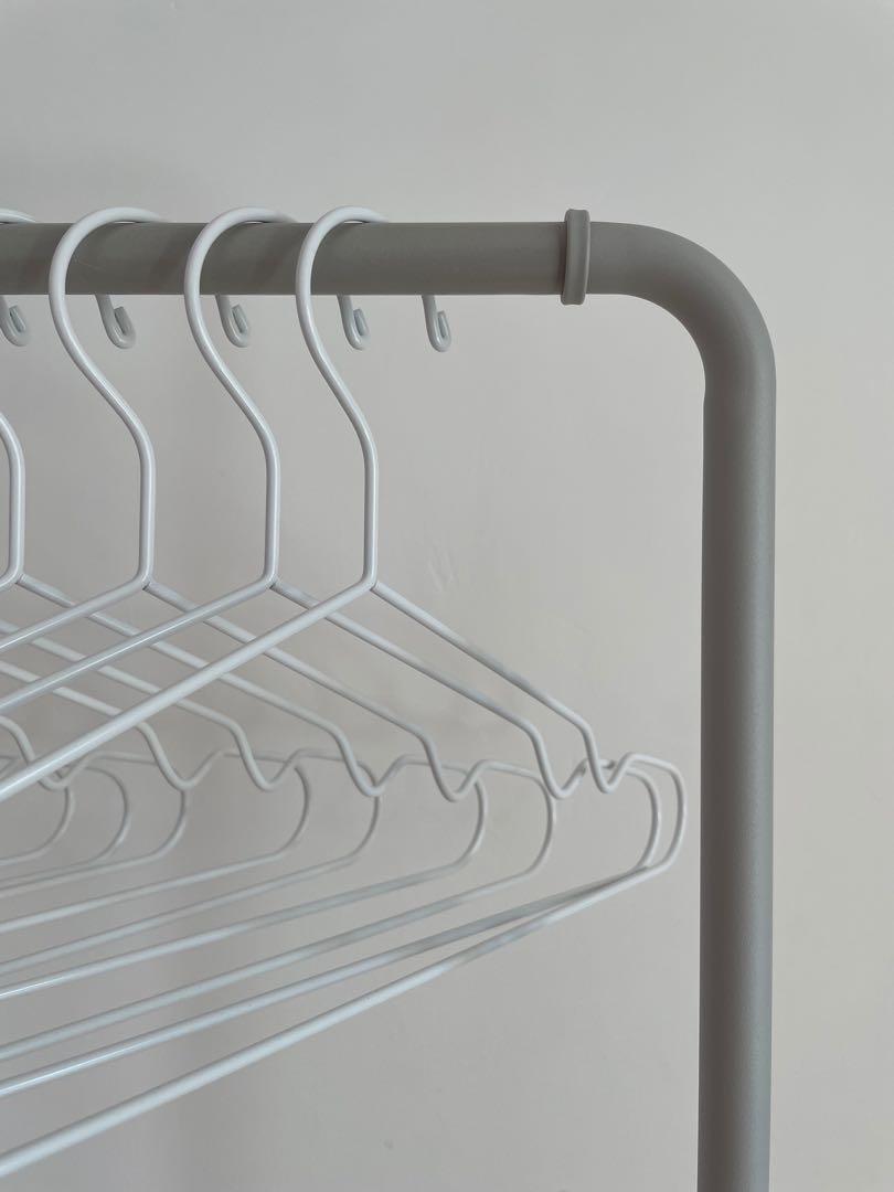 2x MUJI CLOTHES RACK and 40x IKEA HANGERS, 傢俬＆家居, 傢俬, 書櫃、櫃子及架 Carousell