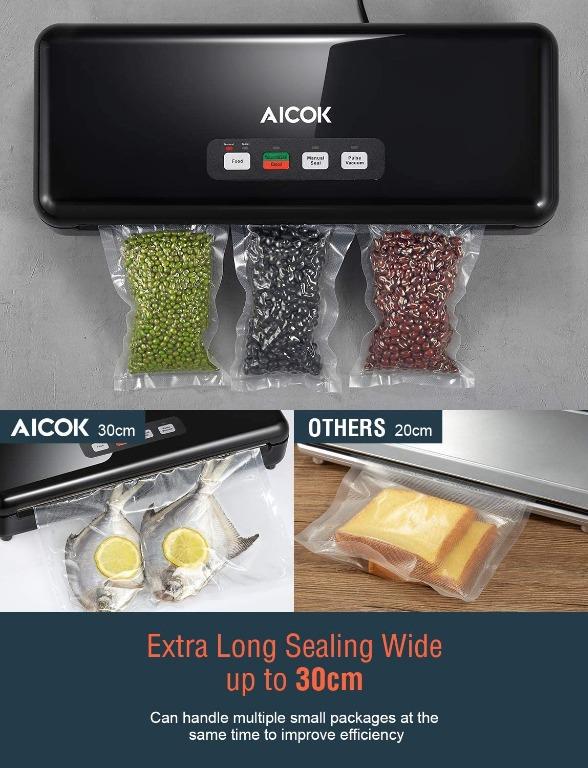 Aicok Vacuum Sealer, 3 in 1 Automatic & Manual Food Sealer,