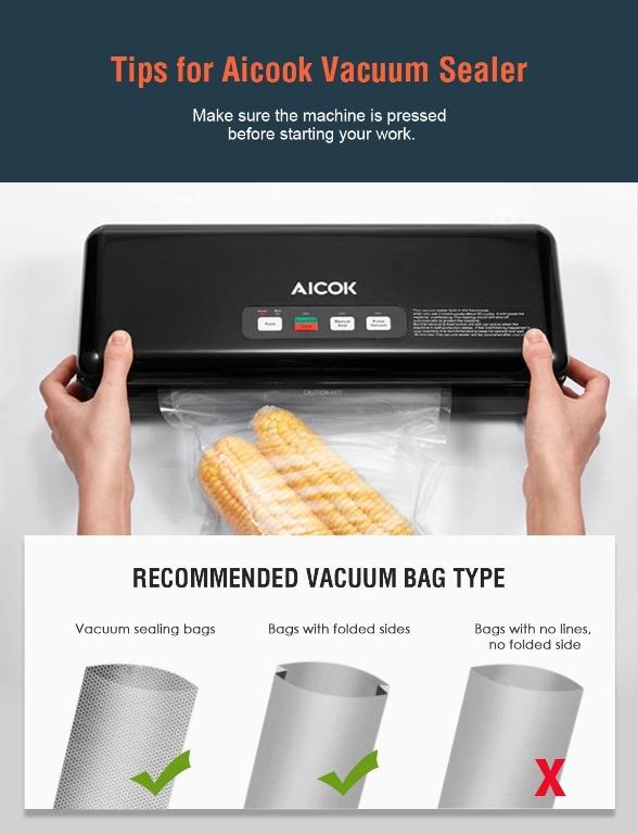 Aicok Vacuum Sealer, 3 in 1 Automatic & Manual Food Sealer,