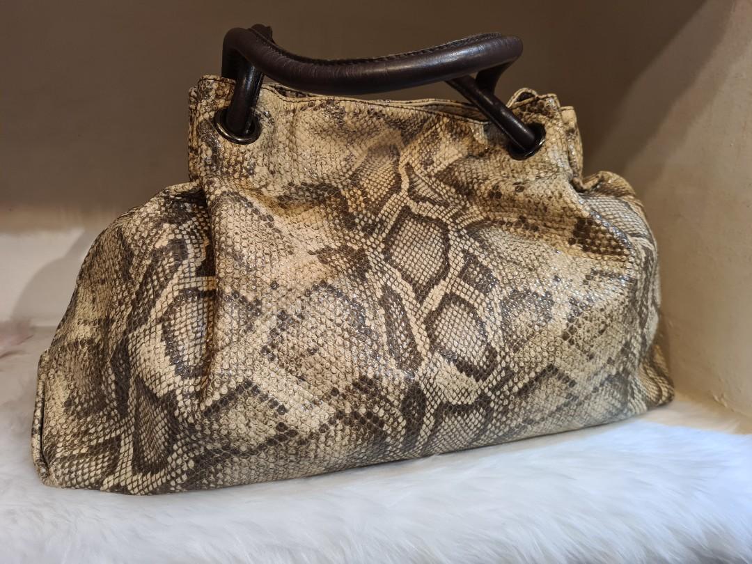 Authentic Furla Snake Skin Leather Tote Bag