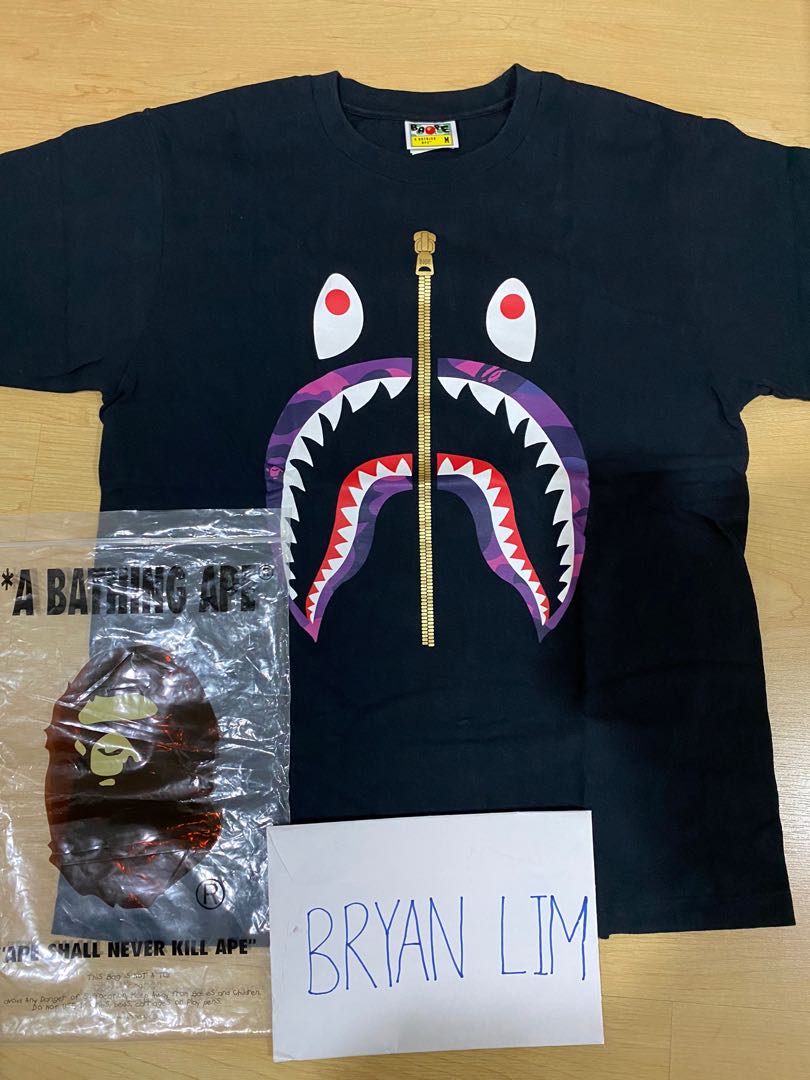 Bathing ape top shirt shark