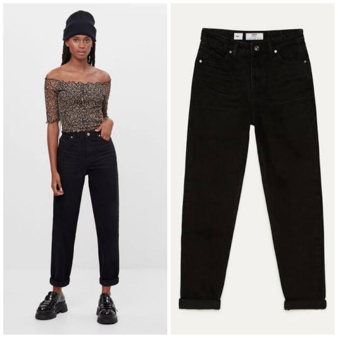 Bershka Mom Jeans, Fesyen Wanita, Pakaian Wanita, Bawahan di Carousell