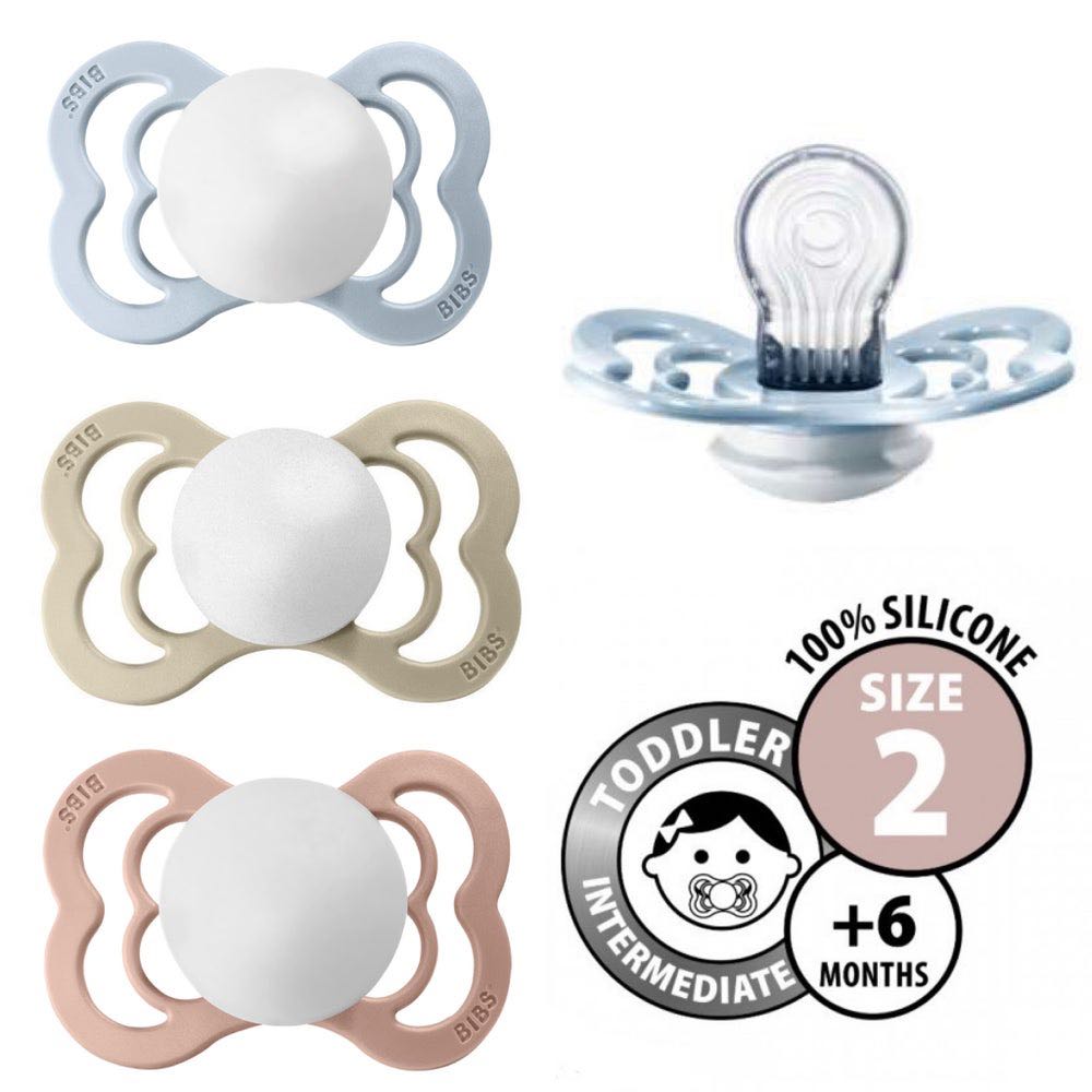 BIBS Supreme pacifiers assorted colors size 1 and 2, Babies & Kids